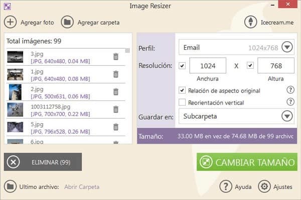 programa para cambiar tamaño fotos