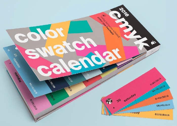 Calendario con colores CMYK