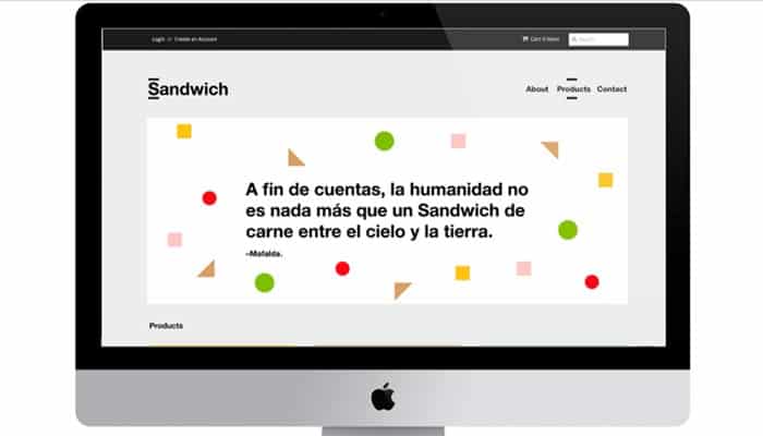 ejemplo diseño en web alimentacion